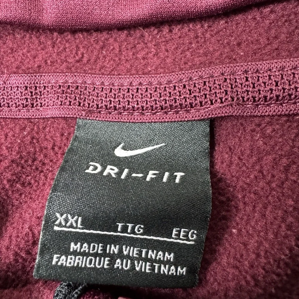 Nike Dri-Fit Virginia Tech Hokies Maroon On-Field Full-Zip Hoodie Mens 2XL EUC